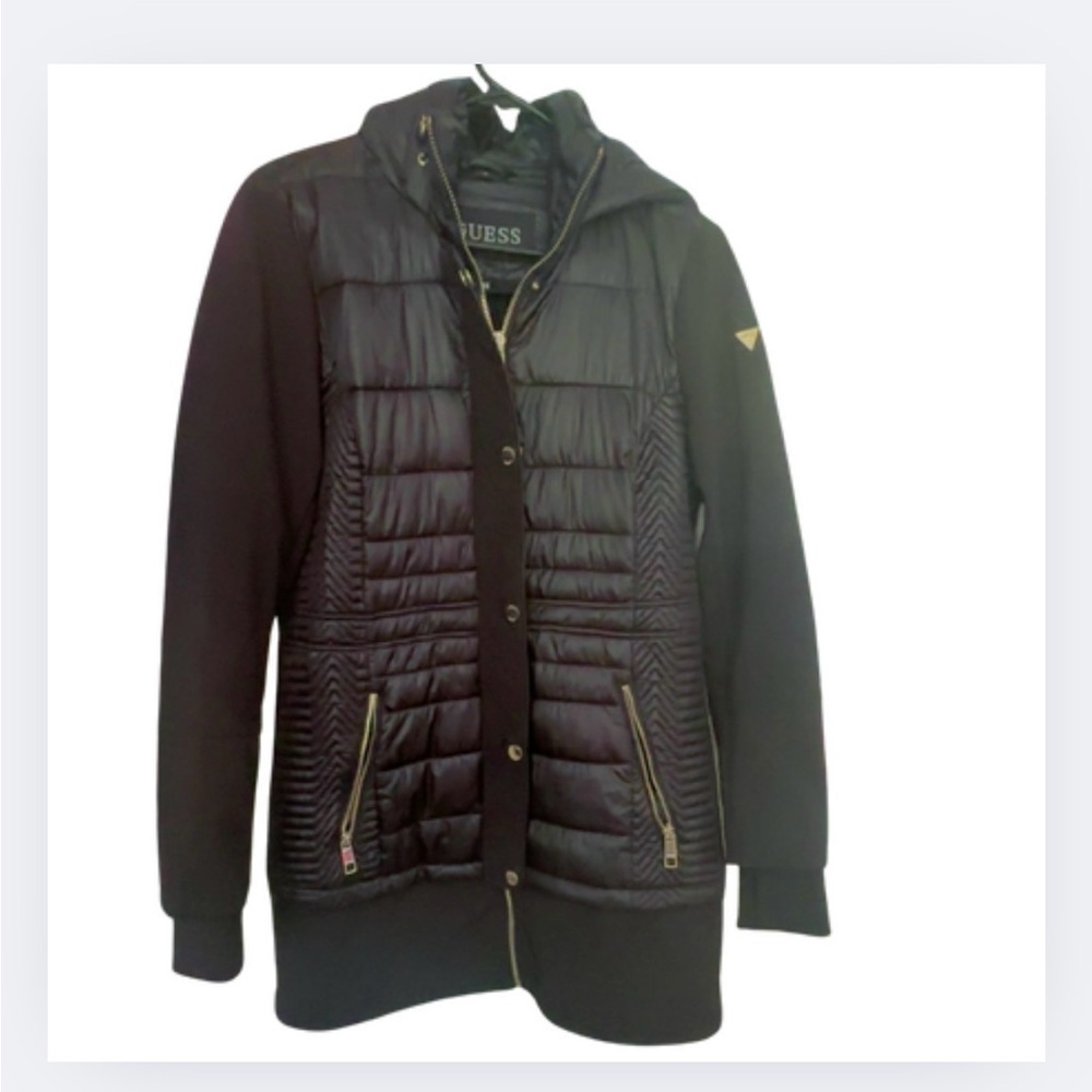 Guess Black Jacket with Gold Zipper
